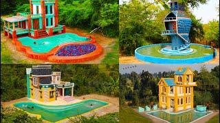Top 4 Building! Building Villa House & Swimming Pool In forest For Entertainment Place In My Holiday