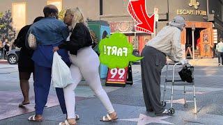 Bad Grandpa Farts On The People Of Hollywood And Blows Them Away!!!!