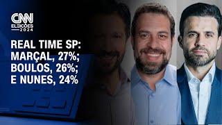 Real Time em SP: Marçal, 27%; Boulos, 26%; e Nunes, 24% | LIVE CNN