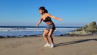 Fitness & karate Training Cayucos Beachs (California ) Sandra Sánchez