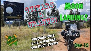 2 Up V-Strom Victoria Road Trip - Day 15 - No Sleep, A Big Dish, Big Guitar & Uranus!