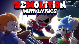Demolition WITH LYRICS By RecD Ft. Cyan - Friday Night Funkin' THE MUSICAL (Eddsworld FNF Mod)