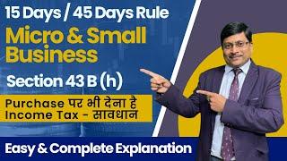 New Msme Rules: Section 43b (h) Explained | MSME New Rules | What is Section 43B (h) | ca sudesh