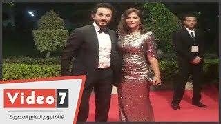 أحمد حلمى ومنى زكى فى حفل توزيع جوائز السينما العربية
