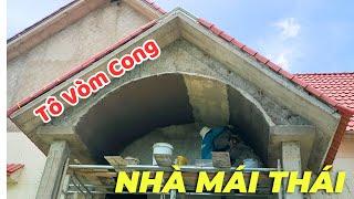 Xem cách thợ TÔ VÒM CONG NHÀ MÁI THÁI siêu đỉnh | Hoàn Kha