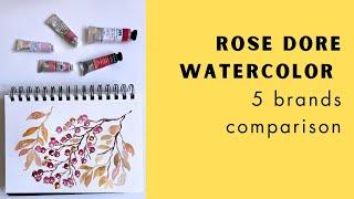 Rose Dore watercolor: a charming hue for a vintage palette. 5 brands, 5 different interpretations.