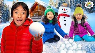 Ryan, Emma & Kate's Winter Adventures! Fun Snow Activities!