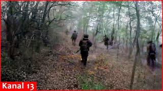 Footage of foreign legion fighters attacking a Russian position in Kursk