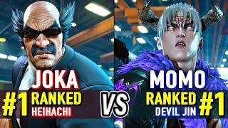 T8  JOKA (#1 Ranked Heihachi) vs MOMO (#1 Ranked Devil Jin)  Tekken 8 High Level Gameplay