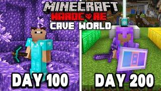 I Survived 200 Days of Hardcore Minecraft, In a Cave Only World... Here's What Happened