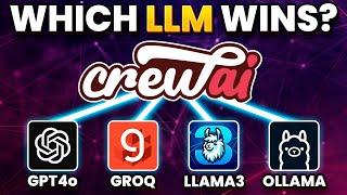 I tested CrewAI with different LLMs (GPT4o, Groq, Llama3, Ollama) - FULL tutorial & LLM comparison
