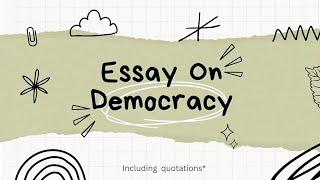 Essay on Democracy | Including Quotations | English | 2023 #graduatedgirl #english #essaywriting