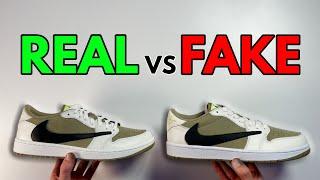 REAL VS FAKE! NIKE TRAVIS SCOTT GOLF AIR JORDAN 1 LOW SNEAKER COMPARISON!