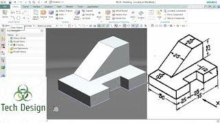 Unigraphics NX- Basic Part Modeling Example 1 for Beginners..