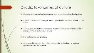 3.3 Notes about Culture Contrast Dyads