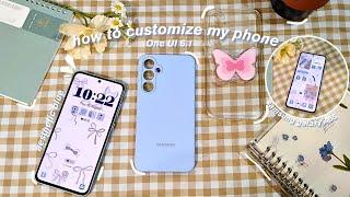 how to customize my phone (Samsung)| customizing step by step, aesthetic One UI 6.1, blue theme️