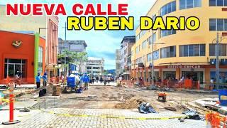 ASI DE AVANZADOS ESTAN LOS TRABAJOS EN CALLE RUBEN DARIO.