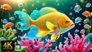 Under Red Sea 4K - Beautiful Coral Reef Fish in Aquarium, Sea Animals for Relaxation - 4K Video. #11