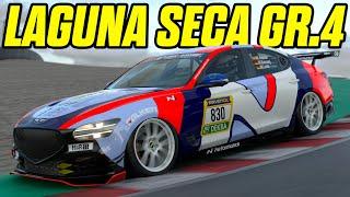 GT7 Daily Race B Lap Guide - Laguna Seca - Gr.4 Genesis G70 - Racing Hard Tyres