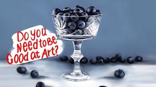 Do You Need To Be Good At Your Hobbies? Art Chat \\ Digital Painting of Blueberries