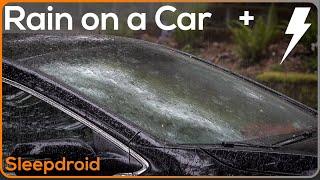 ► BLACK SCREEN Rain Sounds on a Car for Sleeping with Distant Thunder (Lluvia) Fall Asleep Fast