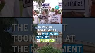 BJP MPs Hold ‘Quit INDIA’ Protest Targeting Opposition Parties At Parliament