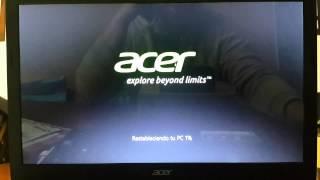  Restaurar  Sistema Operativo a su estado de fabrica - Notebook (Laptop) ACER 