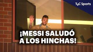 LEO MESSI SALIÓ A SALUDAR A LOS HINCHAS Y COMIERON SU TORTA DE CUMPLEAÑOS