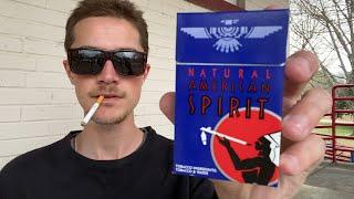 Smoking an American Spirit Dark Blue Cigarette - Review