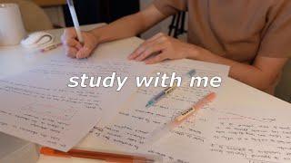 Study with me  note taking, 1 hour no music, study asmr, real time with time stamp