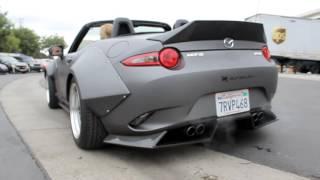 MIATA REVS!! AVO TurboWorld header back exhaust. Quad tipped