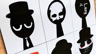 Drawing INCREDIBOX SPRUNKI ( BLACK ) Phase 1 vs Phase 2 vs Phase 3 vs Phase 4 vs Phase 5 vs... 6