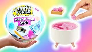 MAKING MINIVERSE SPA! Mini Bathbombs, Soap, and Scrubs! #miniverse #diy #unboxing