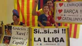 VIDEO elBarretines con hijos Adrià y Nil Animando Barça para Ganar Final Copa Rey y Champions 2015