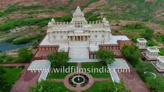 Jaswant Thada aerial View from Mehrangarh Fort : desert cenotaph of Maharaja Jaswant Singh II