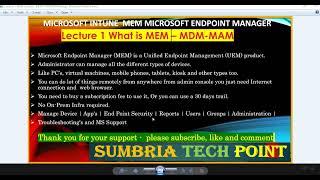 Lecture 1 What is Intune  MEM – MDM MAM