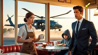 A waitress secretly feeds a mute boy every day—One morning, Helicopters Land in front of her diner…