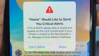 "Home" Would like to send You Critical alerts Problem| How To Solved this #iphone