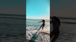 Skimboarding behind an Electric Bike ️️