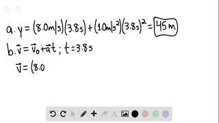 A particle starts from the origin at with a velocity of moves in the plane with constant acceleratio