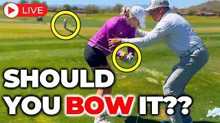 Golf Lesson: Fixing A Bowed Left Wrist (She Left Hitting Irons Dead Straight!)