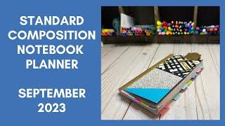 PLANNER SETUP IN STANDARD COMPOSITION NOTEBOOK | September 2023