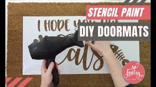 How to Paint a Coir Doormat with Vinyl Stencils ️