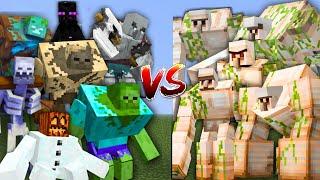 ALL MUTANT MOBS vs ALL IRON GOLEMS in Minecraft Mob Battle