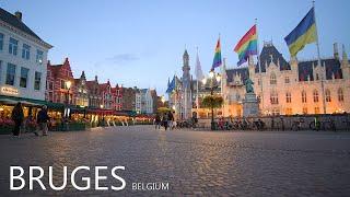 BRUGES BELGIUM  - The Most Beautiful Romantic Fairytale Evening Walk in Belgium in 8K