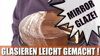 Mirror Glaze Rezept mit Spinnennetz-Muster!