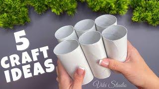 5 IDEAS  Easy Recycling Crafts ️ with Paper Rolls – DIY Decorations!