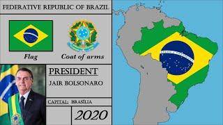 Brazil History (1822-2020). História do Brasil.