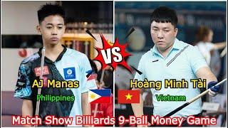 AJ Manas VS Hoang Minh Tai | Vietnam Match Show : Billiards 9-Ball Money Game - Race To 15