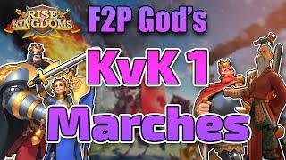 What are the 5 Super F2P KvK 1 marches? | Rise of Kingdoms